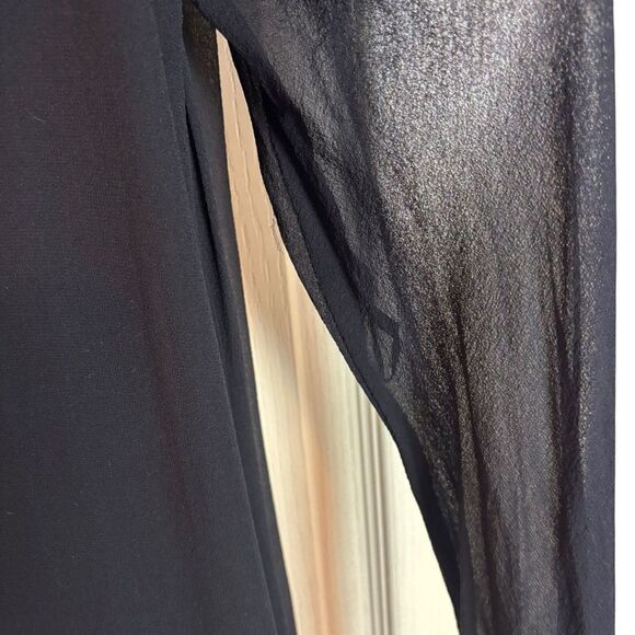 Jones New York 100% Silk Dress w/attached Jacket Sheer Sleeves Beaded Hem Sz. 14 - Picture 8 of 8